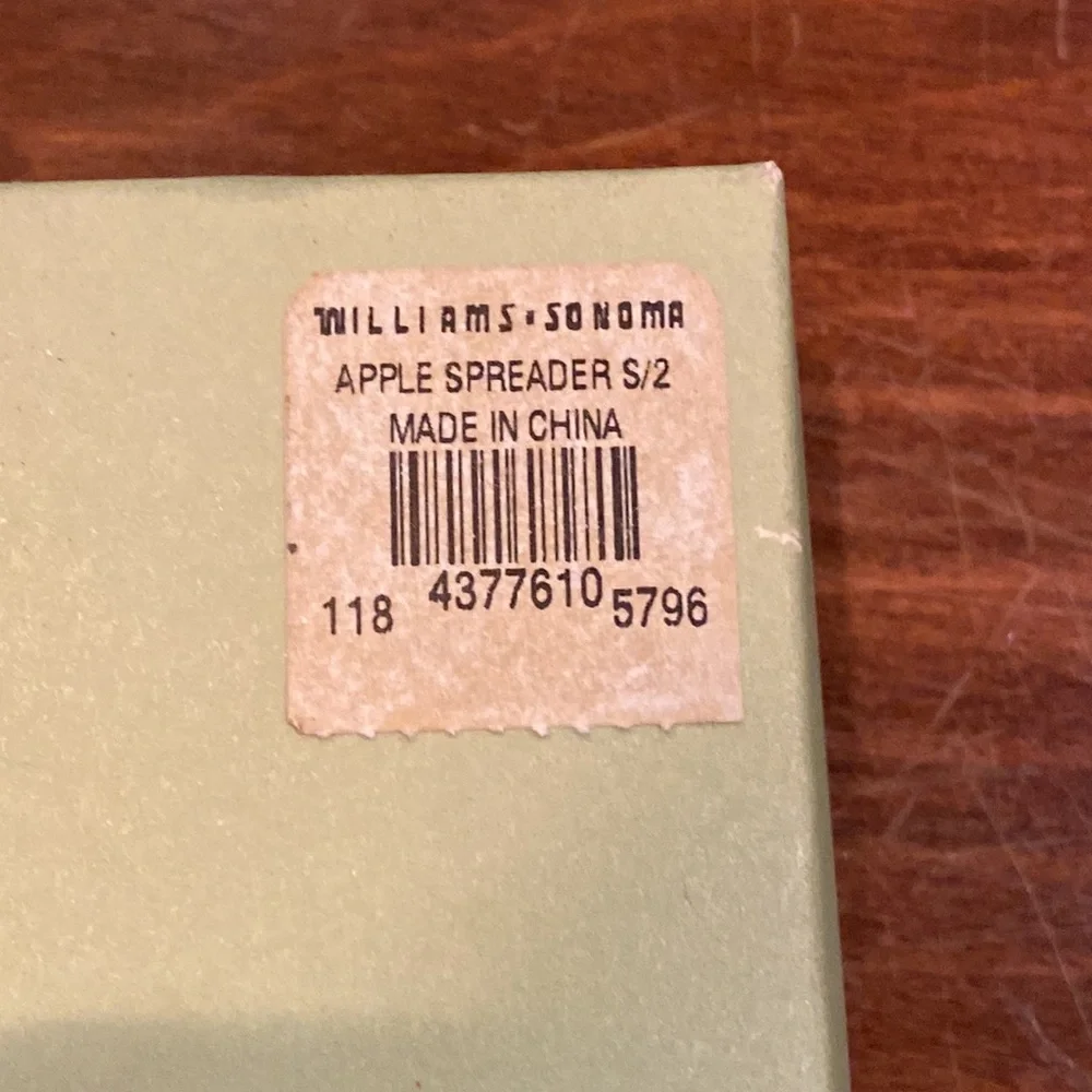 Williams Sonoma NWT Apple Harvest Spreaders Set of Two 2 NEW!! NIB Fruit RARE!!